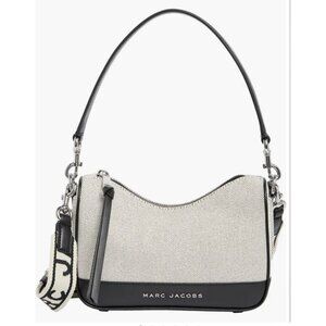 New Marc Jacobs Convertible Canvas Shoulder Bag Beige /Black